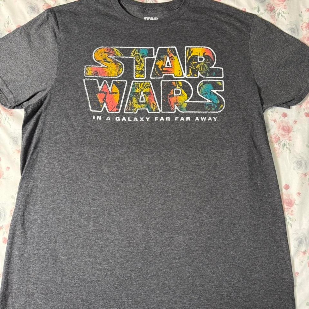 Star Wars Mad Engine Graphic T-Shirt Size Large Gray Logo Tee